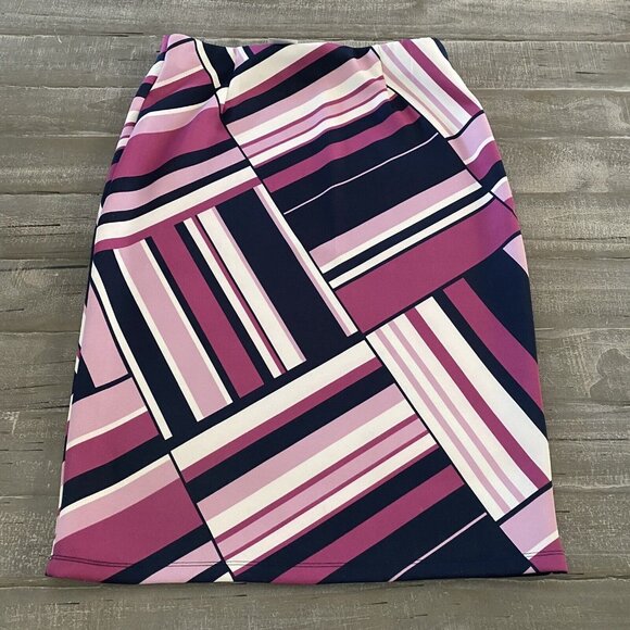 Cato Skirt Size Medium Elastic Waist Pull On Geometric Pencil Y2K Retro Chic New - Picture 4 of 8